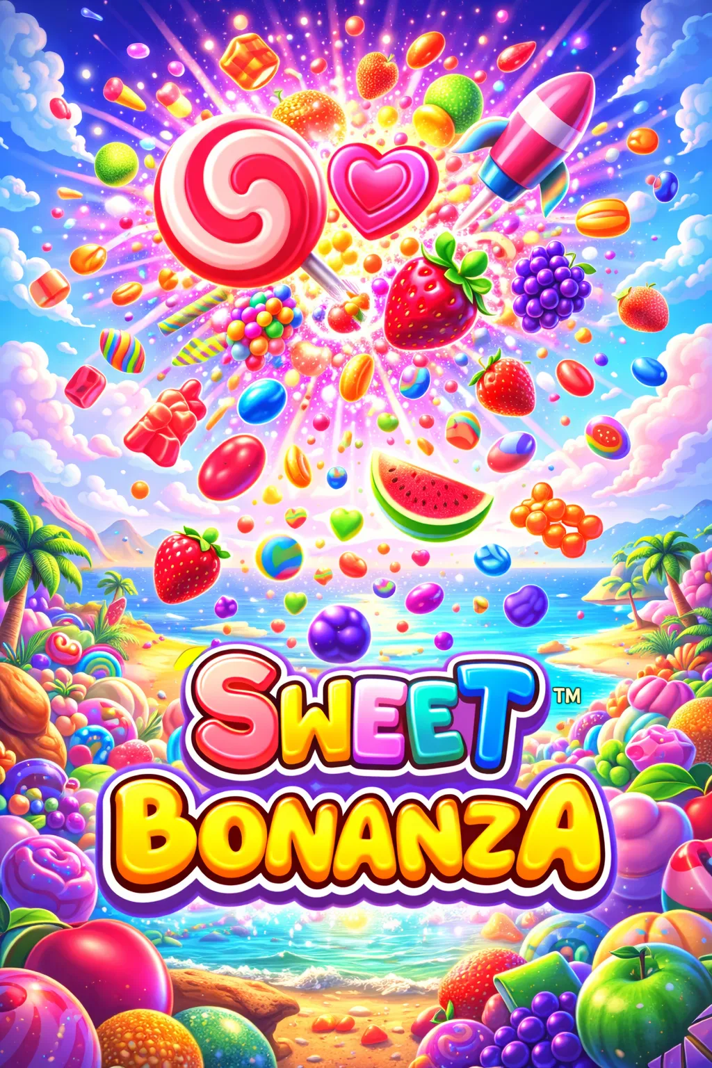 Sweet Bonanza Früchte-Slot mit Scatter-Pays und 100x Multiplikator bei McLuck